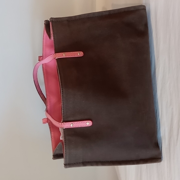 Kate spade brown/pink canvas shoulder tote - Picture 5 of 6